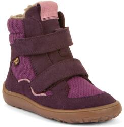 Froddo cizme barefoot de iarnă pentru fete TEX WINTER Purple G3160247-7 | încălțăminte pentru copii cu închidere cu Velcro | pantofi din piele cu membrană și talpă flexibilă - 37