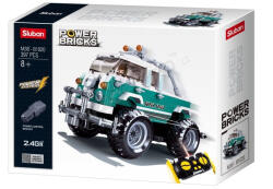 Sluban Power Bricks - Távirányítós türkizkék SUV építőjáték készlet (M38-B1020)