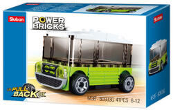 Sluban Power Bricks Pull Back - Hátrahúzható zöld busz építőjáték készlet (M38-B0933G)