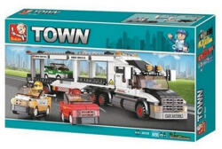 Sluban Town - Autószállító kamion kocsikkal építőjáték készlet (M38-B0339)