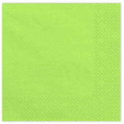 PartyDeco Szalvéta 33x33cm egyszínű 20db Világoszöld, Lime (LUFI998050)
