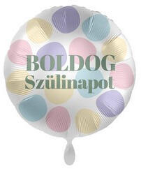  Fólia lufi 17" 43cm, Boldog szülinapot, 19112 (LUFI865223)