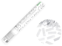 Partydeco Konfetti ágyú 40cm Ezüst selyempapír téglalapokat kilövő (LUFI829258)