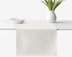 Goldea ünnepi teflonos asztali futó - tej színű nagy ornamentekkel ékesített 35x180 cm