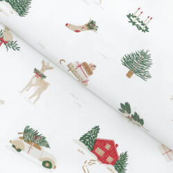 Goldea karácsonyi flanel szövet - tradicionális karácsonyi 240 cm