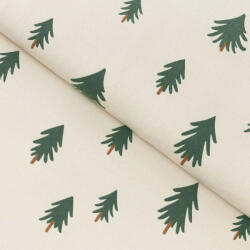 Goldea flanel anyag - fenyőfák natúr alapon 240 cm