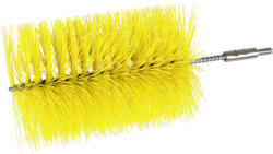 IGEAX élelmiszeripari kémcső-, és üvegtisztító kefe fej, átmérő 100mm, hossz 23cm, sárga