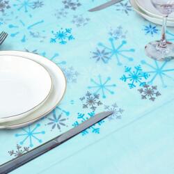 Karácsonyi asztalterítő - 274 x 137 cm- hópelyhes kék (GL465)