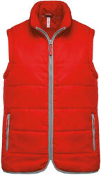 Kariban Uniszex bélelt mellény, cipzáras, Kariban KA6116, Red-4XL (ka6116re-4xl)
