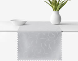 Goldea napron festiv de masă din teflon - gri cu ornamente mari 35x140 cm Fata de masa