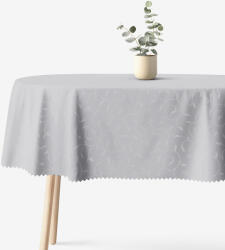 Goldea fața de masă festivă impermeabila - gri cu ornamente mari - ovală 140 x 280 cm Fata de masa