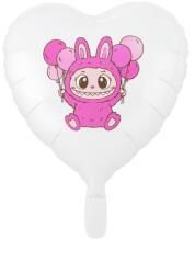 Personalizabil Balon inima alb personalizabil Labubu baloane 24 cm