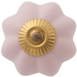 Clayre & Eef Set 2 butoni mobilier ceramica roz metal auriu Ø 4x3 cm (63803deco)