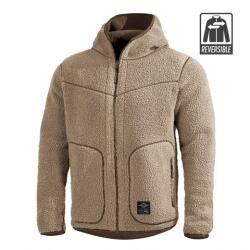 Pentagon Jachetă fleece reversibilă pentru bărbați Pentagon Ianos Sherpa, kaki/verde