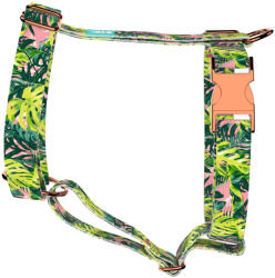 april & june Monstera levelek rózsaszín alapon - Kutyahám és Macskahám - Tropical Monstera Leaves on Pink - april & june (anj-h-226-XS-15-R)