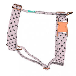 april & june Szivecskés, lila - Kutyahám és Macskahám - Black Hearts on Purple - april & june (anj-h-128-XS-15-R)