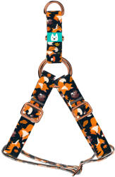 april & june Róka mintás, fekete - Belelépős Kutyahám - Cute Little Fox Dark - april & june (anj-sih-134-XXS-15-R)