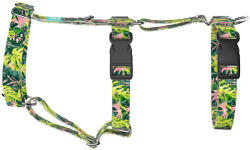 april & june Monstera levelek rózsaszín alapon - Biztonsági Kutyahám és Macskahám - Tropical Monstera Leaves on Pink - april & june (anj-sh-226-XS-15-P)