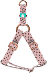 april & june Szivecskés, rózsaszín - Belelépős Kutyahám - Black Hearts on Pink - april & june (anj-sih-126-XXS-15-R)