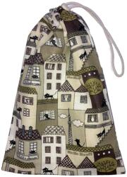 MK Bea Uzsonnás zsák - macskás házikós mintával