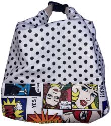 MK Bea Frissentartó füles kenyeres zsák - fekete pöttyös képregény mintás