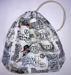 MK Bea Kis cipószsák - párizsi feliratos mintával