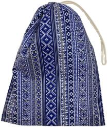 MK Bea Uzsonnás zsák - kék geometriai mintás, pamutból