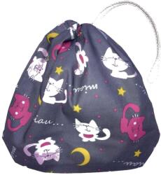 MK Bea Kis cipószsák - szürke alapon cicás mintával