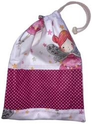 MK Bea Uzsonnás zsák - tündéres mintás, pöttyös betéttel, PUL béléssel