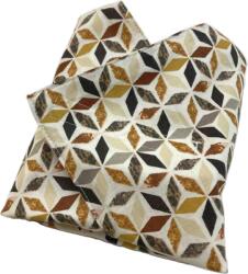 MK Bea Újraszalvéta - geometriai mintás barna-sárga