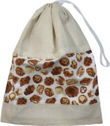 MK Bea Frissentartó behúzós kenyereszsák - péksütemény mintás, csipkebetétes