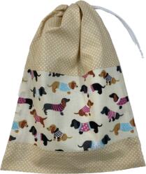 MK Bea Frissentartó behúzós kenyereszsák - kutyás mintával