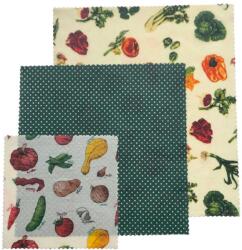 QueenBee Méhviaszos kendő szett - zöldséges és pöttyös