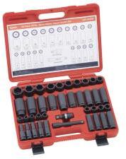 Genius Tools légkulcsfej készlet, metrikus, hosszú és normál, 1/2", 40 darabos (CD-440M) - autoszerszam