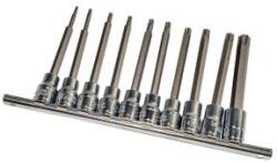 Genius Tools hosszú torx (külső) bit készlet crowa foglalatban, 3/8", 10 darabos (BS-310TL)