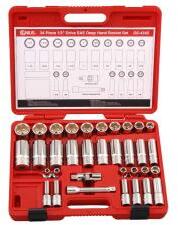 Genius Tools crowafej készlet, colos, hosszú és normál, 1/2", 34 darabos (DS-434S) - autoszerszam