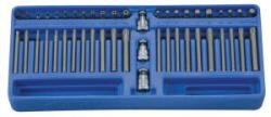 T-torx (lyukas), pozidriv, imbusz, XZN bit készlet + 3/8" crowa foglalat, 47 darabos (SB-247M) - autoszerszam