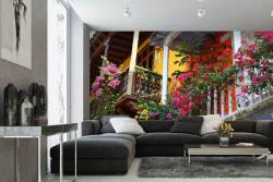 DIMEX ART Самозалепваща се флизелинова фототапета балкон с цветя 375 x 250 см