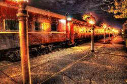 DIMEX ART Флизелинов фототапет влак и пламъци 375 x 250 см