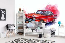 DIMEX ART Самозалепваща се флизелинова фототапета илюстрирана червена кола 375 x 250 см