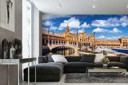 DIMEX ART Самозалепваща се флизелинова фототапета плаза де испания, севиля 375 x 250 см