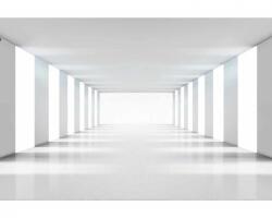 DIMEX ART Самозалепваща се флизелинова фототапета 3d бял коридор 375 x 250 см