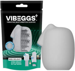 VIBEGGS Ribs Delight - vibrációs tojás maszturbátor (fehér) (NK4903462555377)