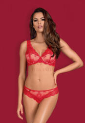 Obsessive 853 piros csipkeszett - L/XL (5901688224656)