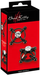 Bad Kitty - csavaros mellbimbó ékszer (strasszos) - fekete (NK05394300000)