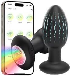  Okos világító fekete anál plug (5999576181686)