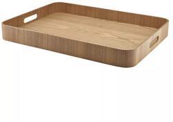 GenWare Szervírozó tálca, fa furnér, barna, magasság: 60 mm, hossz: 550 mm, szélesség: 440 mm