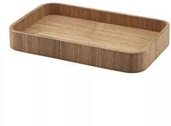 GenWare Szervírozó tálca, fa furnér, szögletes, barna, Hossz: 230 mm, Szélesség: 138 mm