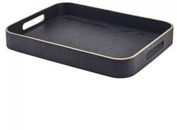 GenWare Szervírozó tálca, fa furnér, fekete, magasság: 45 mm, hossz: 355 mm, szélesség: 280 mm