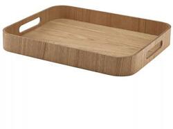 GenWare Szervírozó tálca, fa furnér, barna, magasság: 45 mm, hossz: 355 mm, szélesség: 280 mm